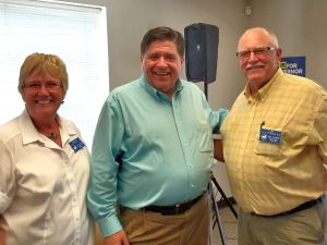 Cherryl and Carl Strathmann with J.B. Pritzker